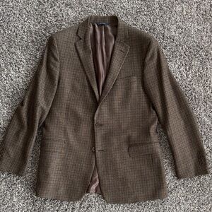 Brooks Brothers men’s sports coat brown check 44L wool Regent Fit